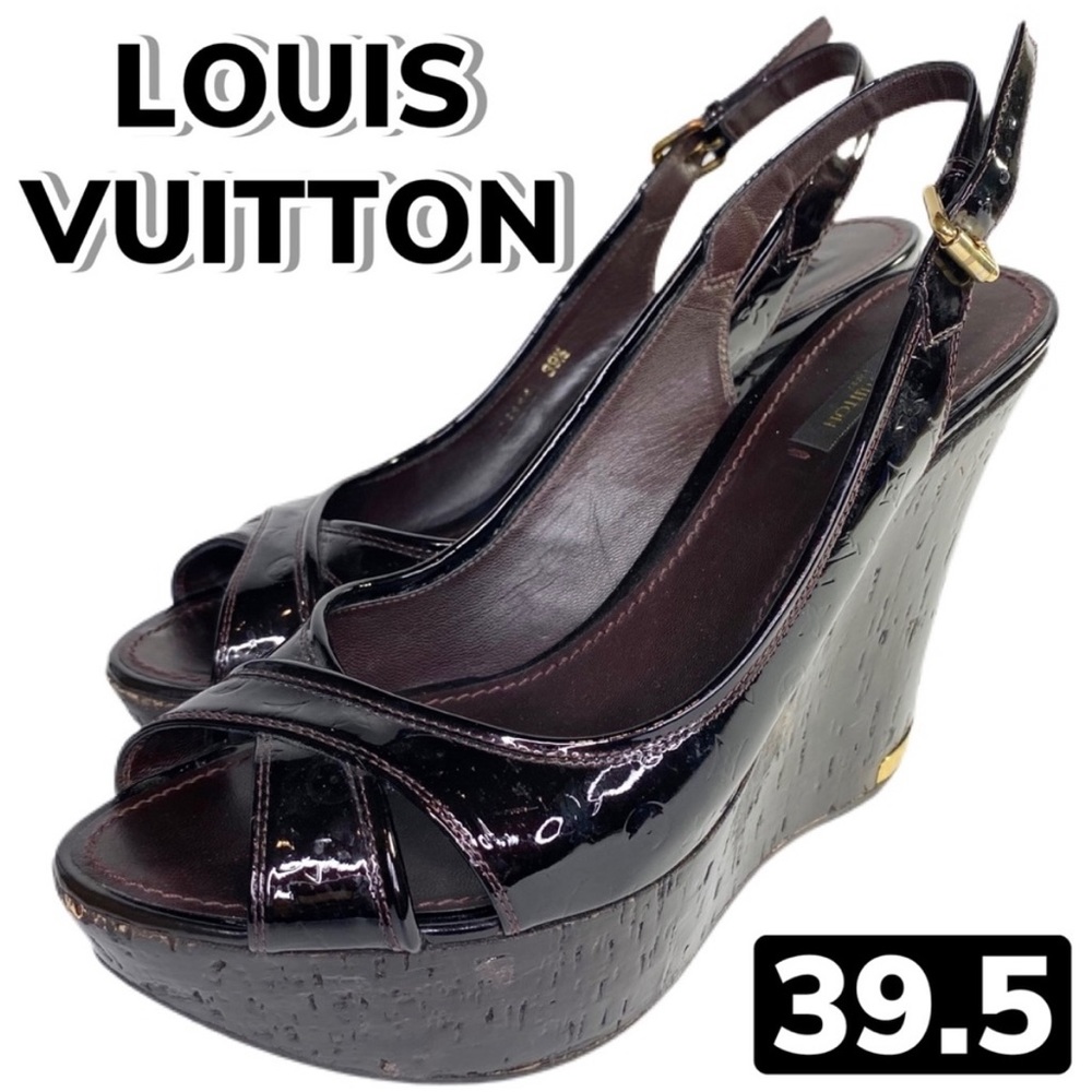 Louis Vuitton Patent Leather Cork Wedges (39.5)
